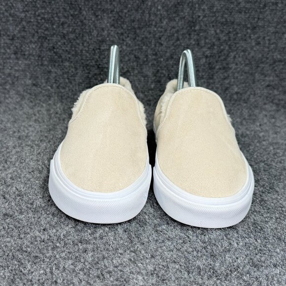 Vans Slip On Shoe Womens Size 7 Tans Suede Shearling Cuff Athletic Skate Sneaker - Picture 2 of 11